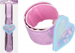 Szív alakú karkötő csillámmal 21,5 cm