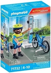 Action Heroes rendőrségi kerékpáros járőr e-kerékpárral PLAYMOBIL