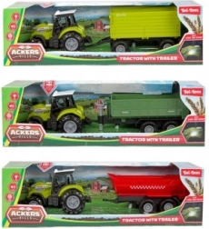 Műanyag traktor utánfutóval, szabadonfutó, fénnyel és hanggal