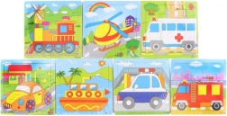 Fából készült autós kirakó – 9 darab