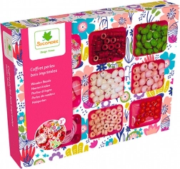 Fa gyöngyök rekeszes dobozban ékszerkészítéshez