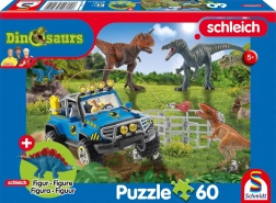 Puzzle SCHMIDT SCHLEICH őskori óriások, 60 darab + figura