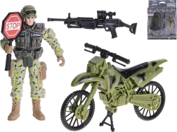 Csuklós katonai akciófigura 10 cm kiegészítőkkel
