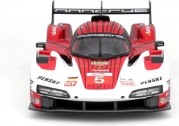 fém autómodell 1:24 bburago porsche 963 white/red #5