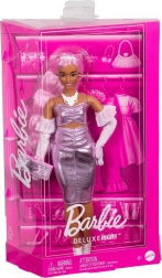Barbie Deluxe Style baba fémes rózsaszín ruhában