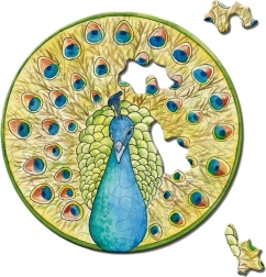 Kerek mini puzzle CURIOSI Picoli – páva, 33 darab