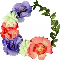 Fejpánt Koszorú Színes Virágokkal