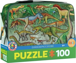 Puzzle hőszigetelt uzsonnás dobozban – Dinoszauruszok, 100 darab, EUROGRAPHICS