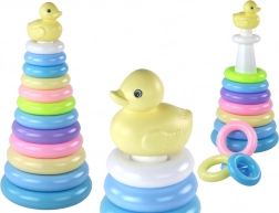 Rakosgatható piramis kiskacsával, 12 gyűrű (39 × 17,5 × 17,5 cm)