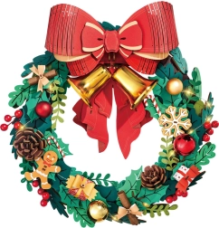 világító 3D fa puzzle adventi koszorú ROBOTIME ROLIFE