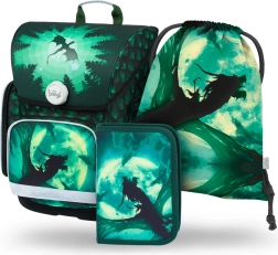 Iskolai készlet BAAGL Ergo Drak: táska, tolltartó, zsák