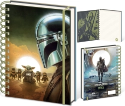 A5-ös jegyzetfüzet STAR WARS: THE MANDALORIAN – Mandalori és Grogu naplemente motívummal