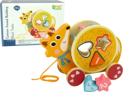 Fa húzható róka formaválogatóval és gyöngylabirintussal