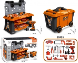 Műhelykészlet kis barkácsolóknak kerekes bőröndben