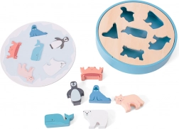 Fa körvonalas puzzle óceáni állatokkal