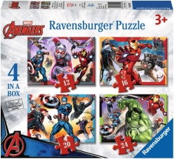 RAVENSBURGER Puzzle Avengers: A Föld leghatalmasabb hősei 4 az 1-ben (12,16,20,24 darab)