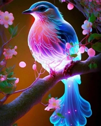 Gyémántfestés varázslatos madár 30 × 40 cm