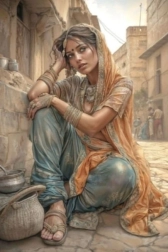 Gyémántszemes kirakó arab nő 30 × 40 cm