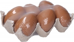 Dekoratív műanyag tojások barna 6 cm, 6 db