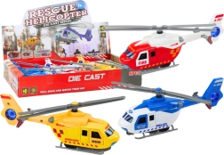 Fém mentőhelikopter súrlódómotorral és nyitható ajtókkal