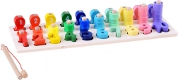 Fából készült oktatójáték számok tanulásához mágneses bottal és halacskákkal