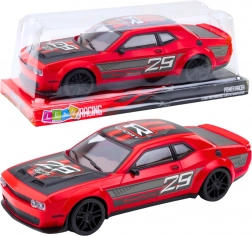 Piros hátsókerék-meghajtású sportautó