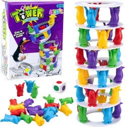 Családi egyensúlyozó játék őrült pingvinek a toronyban