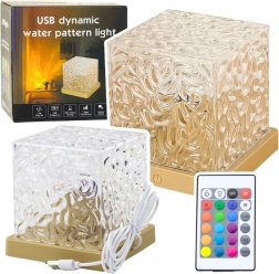 éjszakai RGB lámpa sarki fény- és hullámeffekttel, 16 szín, távirányító