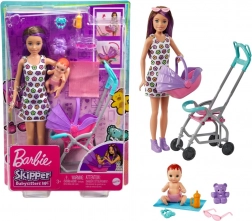 barbie skipper bébiszitter – babakocsi babával és kiegészítőkkel