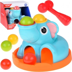 Oktató elefánt játék – kalapálós golyós válogató kalapáccsal és golyókkal