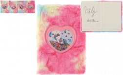 plüss szivárványos jegyzetfüzet egyszarvúval, vegyes minták