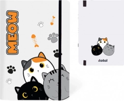 A5-ös keményborítású jegyzetfüzet macskákkal, 96 lap