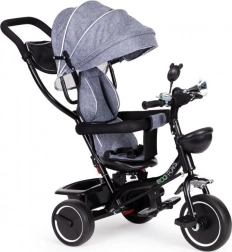 Gyermek háromkerekű forgatható üléssel és tetővel ECOTOYS szürke