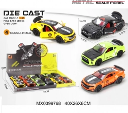 Sport fém kisautó 1:36 méretarányban nyitható ajtókkal és felhúzós meghajtással