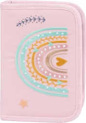 egyszintes iskolai tolltartó rózsaszín szivárvány