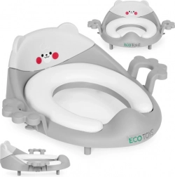 Gyermek WC-szűkítő karokkal és puha párnázással, szürke, ECOTOYS
