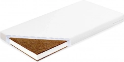 NEW BABY Standard gyerekmatrac 120×60×8 cm kókusz–hab–kókusz fehér