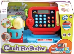 Gyerekpénztár kiegészítőkkel, a boltjátékozáshoz