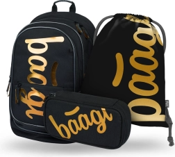 SZETT 3 db BAAGL Core Metallic Bronze: hátizsák, tolltartó, zsák