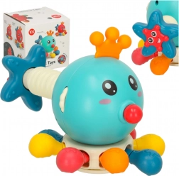 Bibi-Inn érzékelő játék és rágóka csecsemőknek, kék polip