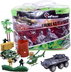 Nagy katonai játék készlet tankokkal és katonákkal