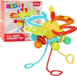 Érzékelő stimuláló játék 6 az 1-ben rágókával és zsinórokkal