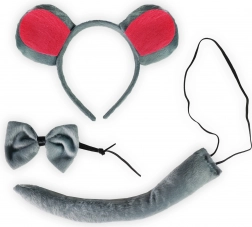 Egér jelmezkészlet farokkal és csokornyakkendővel