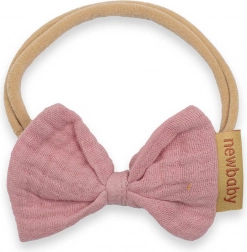 Muszlin fejpánt babáknak New Baby rózsaszín