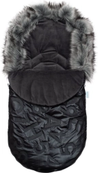 New Baby luxus téli bundazsák szőrmével, fekete