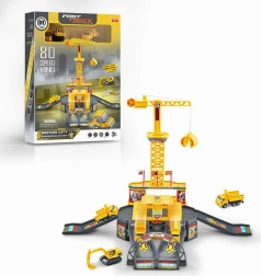 Építkezési parkoló daruval és kiegészítőkkel