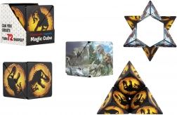 Mágneses logikai kocka dinoszaurusz mintával, műanyag, 6 cm