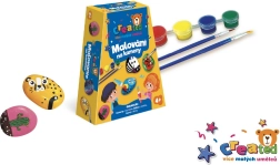 Kavicsfestő készlet festékekkel és ecsetekkel dobozban 19 × 14 × 5 cm