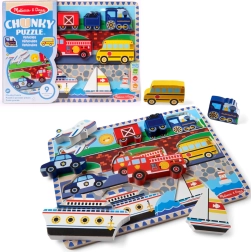 Melissa & Doug fa járműves illesztő puzzle