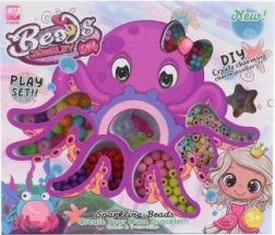 Műanyag gyöngyök dobozban polip motívummal